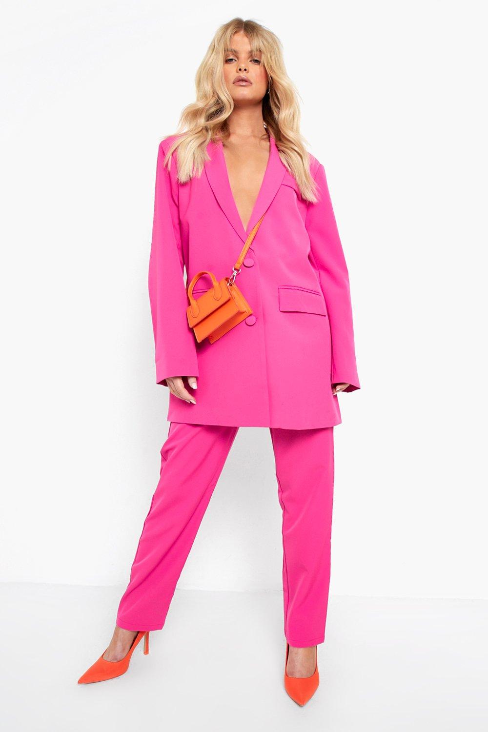 Hot pink shop longline blazer